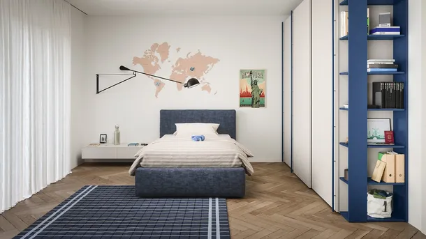 Letto singolo Swell con contenitore di Nidi
