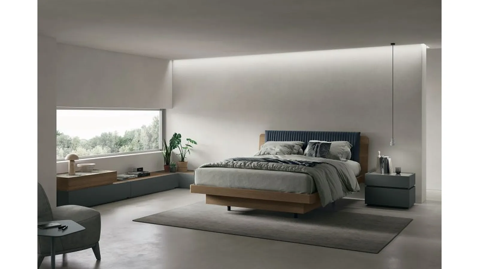 Letto con testiera imbottita Roxy di Tomasella
