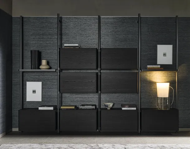 Libreria Hector in alluminio e legno di Molteni & C