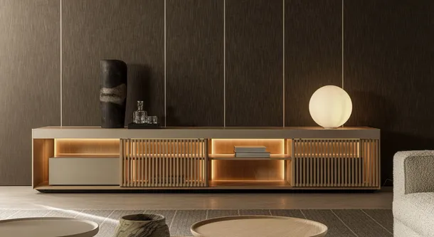 Madia Living Box 01 in laccato e legno di Molteni & C