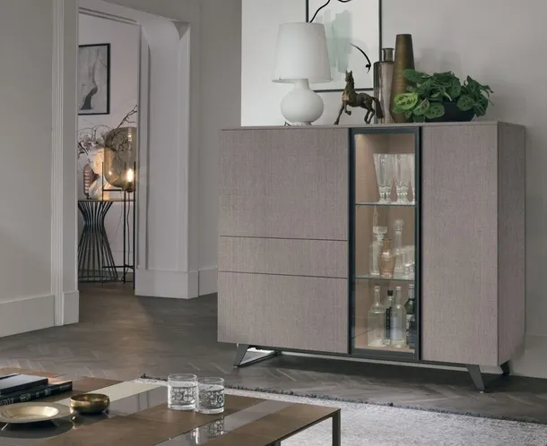 Madia Verticale Metropolis C01 in materico rovere sabbia di Tomasella