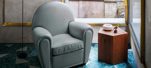 Poltroncina in pelle Vanity Fair di Poltrona Frau