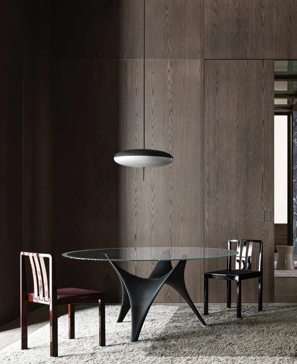 Sedia 1 2 3 in legno laccato lucido di Molteni & C