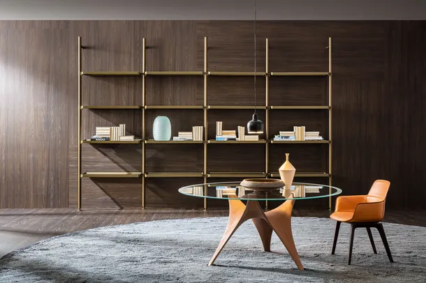 Sedia Barbican in cuoio rigenerato di Molteni & C