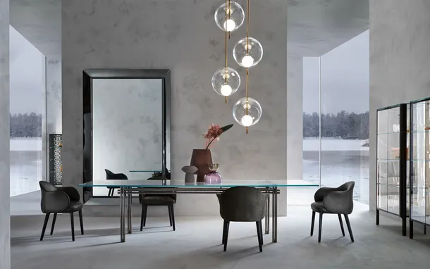 Sedia Oscar in pelle con struttura in legno di Fiam