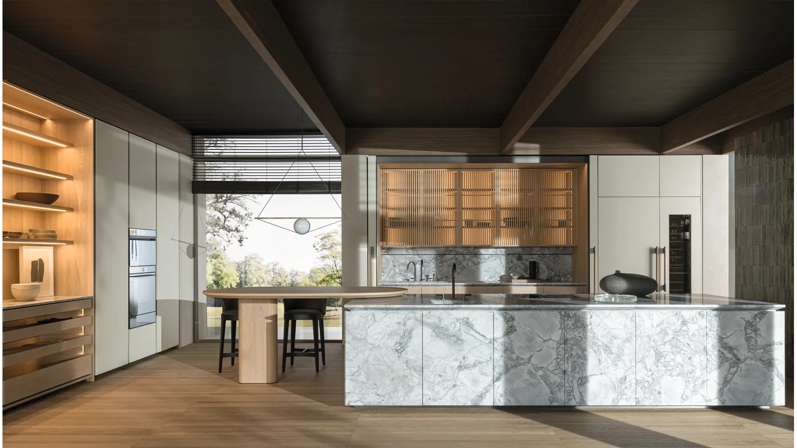 Cucina Design con isola Intersection Marmo di Molteni & C