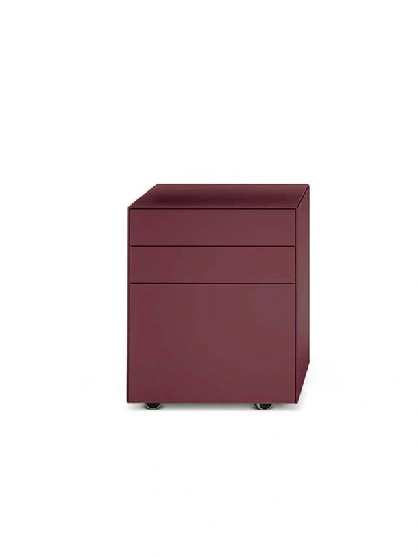 Cassettiera rivestita in pelle CEO Cube di Poltrona Frau