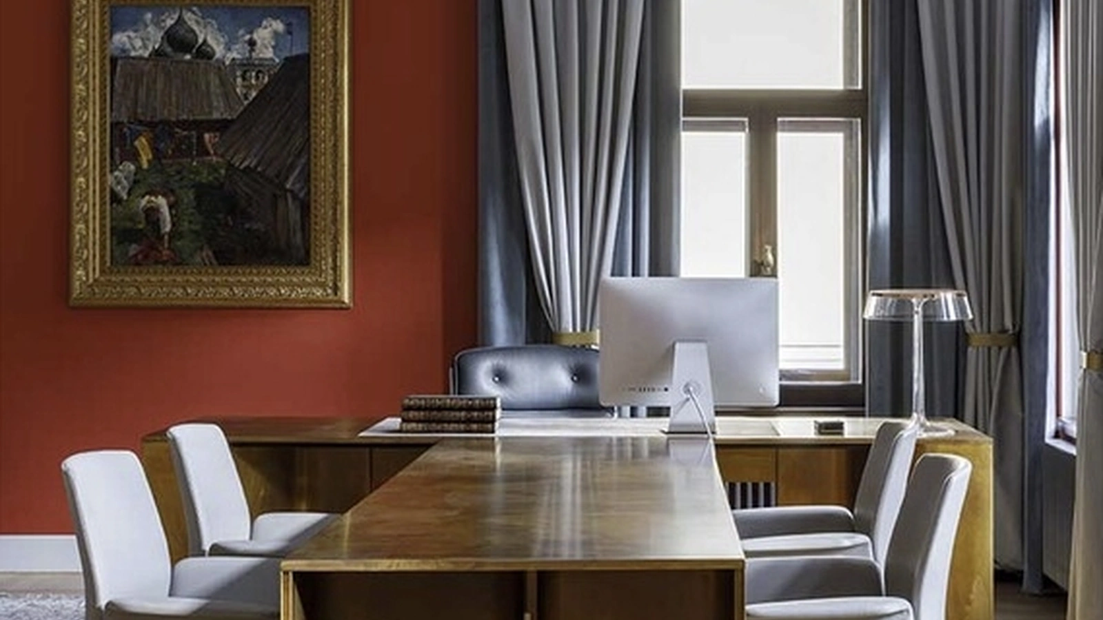 Sedia Ospiti Downtown Conference Cantilever in pelle di Poltrona Frau