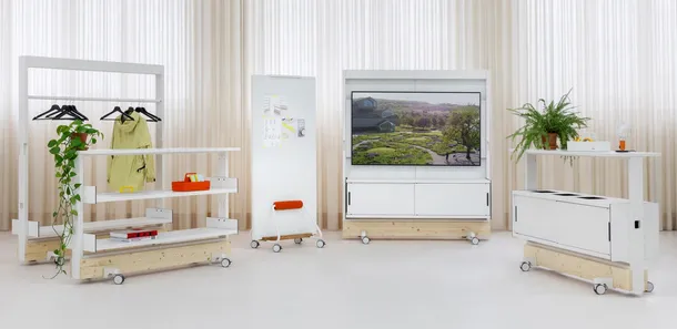 Pareti divisorie bifacciali multifunzione per Ufficio Dancing Wall di Vitra